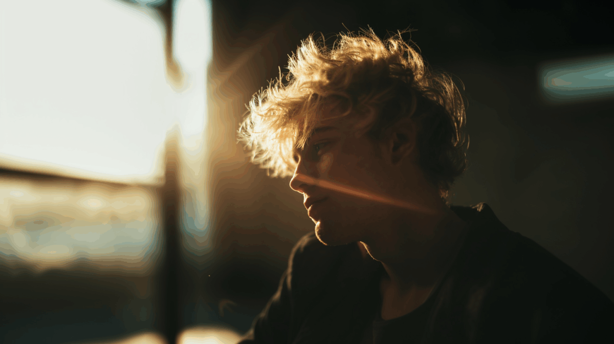 backlight male portrait